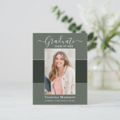 Modern | Aankondiging van het Afstuderen van Elega Briefkaart (Staand voorkant)