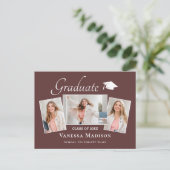 Modern | Aankondiging van het Afstuderen van Elega Briefkaart (Staand voorkant)