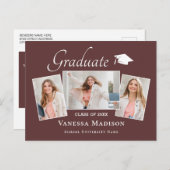 Modern | Aankondiging van het Afstuderen van Elega Briefkaart (Voorkant / Achterkant)