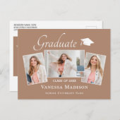 Modern | Aankondiging van het Afstuderen van Elega Briefkaart (Voorkant / Achterkant)