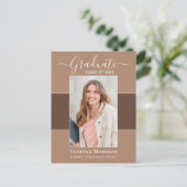 Modern | Aankondiging van het Afstuderen van Elega Briefkaart (Staand voorkant)