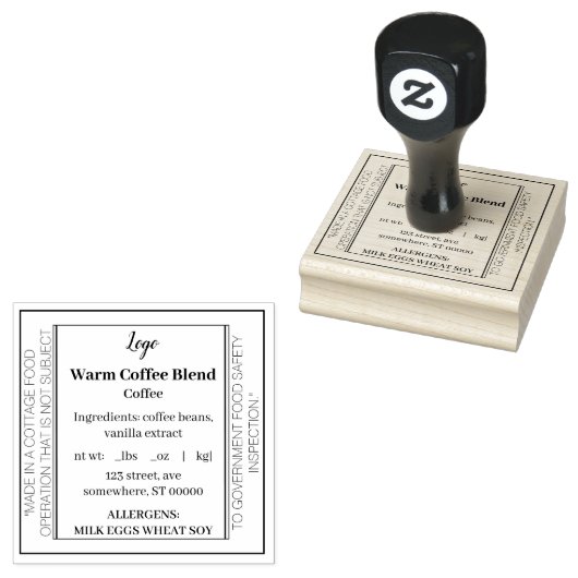 Modern aanpasbaar huisvoedsel rubberstempel (Gestempeld)