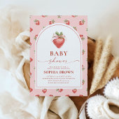 Modern aardbeien Baby shower Kaart