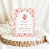 Modern aardbeien Baby shower Kaart