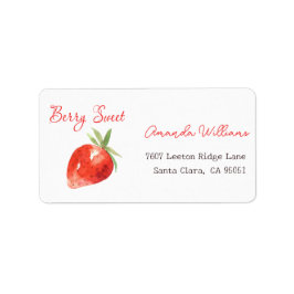 Modern aardbery Berry Sweet Baby shower Adres Etiket
