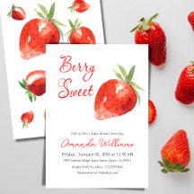 Modern aardbery Berry Sweet Baby shower