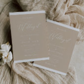 Modern aards beige elegante bruiloft kaart
