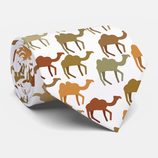 Modern aards kameel patroon stropdas (Opgerold)