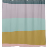 Modern aards pastel gestreept Abstract kleurenblok Douchegordijn (Voorkant)