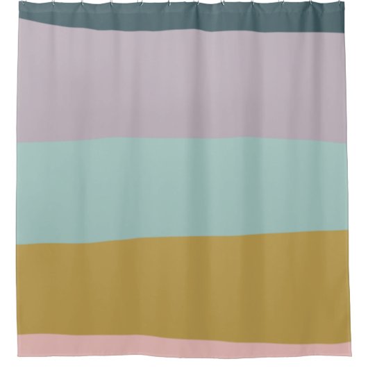 Modern aards pastel gestreept Abstract kleurenblok Douchegordijn (Voorkant)