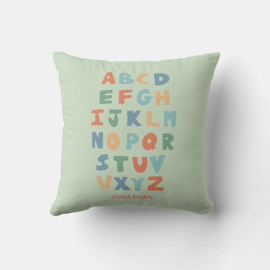 Modern ABC Alphabet Gepersonaliseerd schattig kind Kussen (Achterkant)