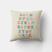 Modern ABC Alphabet Gepersonaliseerd schattig kind Kussen (Achterkant)