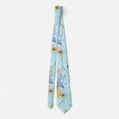 Modern Abstrac Business Pattern Blue Yellow Stropdas (Achterkant)