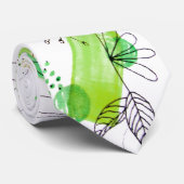 Modern Abstrac Business Pattern Green Yellow Stropdas (Opgerold)