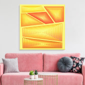 Modern Abstract - 3-d pyramiden, goud Canvas Afdruk (Insitu (Woonkamer))
