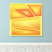 Modern Abstract - 3-d pyramiden, goud Canvas Afdruk (Insitu (Houten vloer))