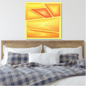 Modern Abstract - 3-d pyramiden, goud Canvas Afdruk (Insitu (Slaapkamer))
