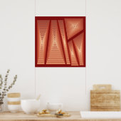 Modern Abstract - 3-d pyramiden, koper Poster (Keuken)