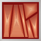 Modern Abstract - 3-d pyramiden, koper Poster (Voorkant)