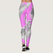 MODERN abstract aantrekken in lichtroze grijs Leggings (Achterkant)