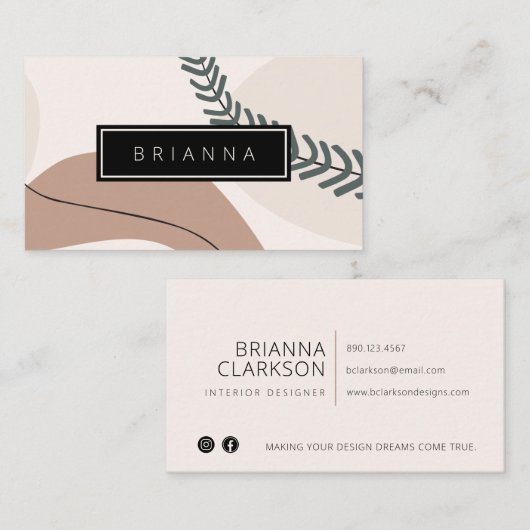 Modern Abstract Aarde Tones Art Visitekaartje (Voorkant / Achterkant)