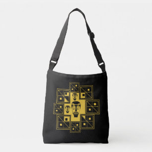 Modern abstract Afrikaans gezichtspatroon Crossbody Tas
