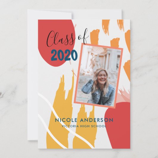 Modern Abstract Afstuderen penseelstreek Kaart (Voorkant)