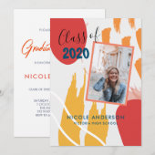 Modern Abstract Afstuderen penseelstreek Kaart (Voorkant / Achterkant)