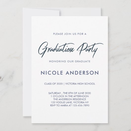 Modern Abstract Afstuderen penseelstreek Kaart (Achterkant)