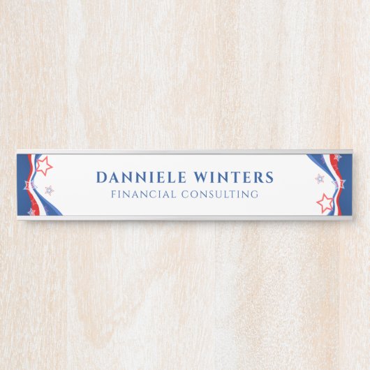 Modern Abstract Amerikaans vlagontwerp Deurbordje (Voorkant)