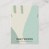 MODERN ABSTRACT AQUA BLUE ART KETTING DISPLAY VISITEKAARTJE (Voorkant)