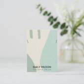 MODERN ABSTRACT AQUA BLUE ART KETTING DISPLAY VISITEKAARTJE (Staand voorkant)