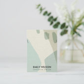 MODERN ABSTRACT AQUA BLUE ART KETTING DISPLAY VISITEKAARTJE (Staand voorkant)