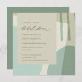 MODERN ABSTRACT AQUA BLUE ARTISTIC VRIJGEZELLENFEE KAART (Voorkant / Achterkant)