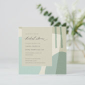 MODERN ABSTRACT AQUA BLUE ARTISTIC VRIJGEZELLENFEE KAART (Staand voorkant)