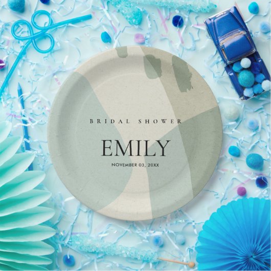 MODERN ABSTRACT AQUA BLUE ARTISTIC VRIJGEZELLENFEE PAPIEREN BORDJE (Feest)