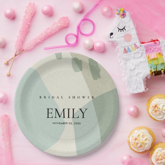 MODERN ABSTRACT AQUA BLUE ARTISTIC VRIJGEZELLENFEE PAPIEREN BORDJE (Feest)