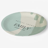 MODERN ABSTRACT AQUA BLUE ARTISTIC VRIJGEZELLENFEE PAPIEREN BORDJE (Gekanteld)