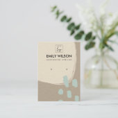 MODERN ABSTRACT AQUA BLUE KRAFT EARRING DISPLAY B VISITEKAARTJE (Staand voorkant)