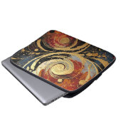 Modern Abstract Art Black Gold Design Laptop Sleeve (Voorkant onderkant)