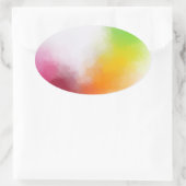 Modern Abstract Art Geel Sinaasappel Blauw Groen R Ovale Sticker (Tas)