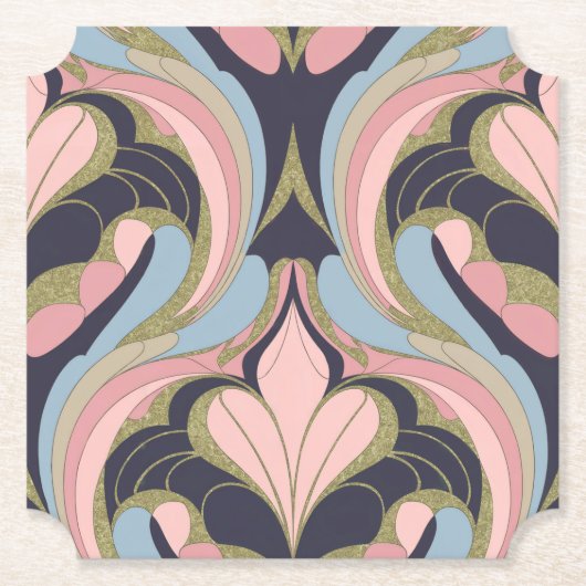 Modern Abstract Art Goud Onderzetter (Voorkant)