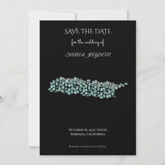 Modern Abstract Art – White Line Circle Design Save The Date (Voorkant)