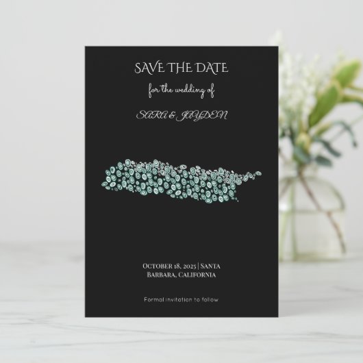 Modern Abstract Art – White Line Circle Design Save The Date (Staand voorkant)