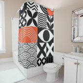 Modern Abstract: Artistiek Design Canvas. Douchegordijn (In situ)