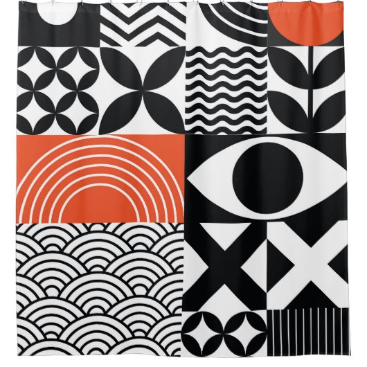 Modern Abstract: Artistiek Design Canvas. Douchegordijn (Voorkant)