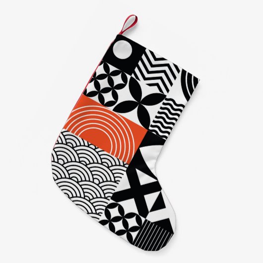 Modern Abstract: Artistiek Design Canvas. Kleine Kerstsok (Voorkant (Hangend))