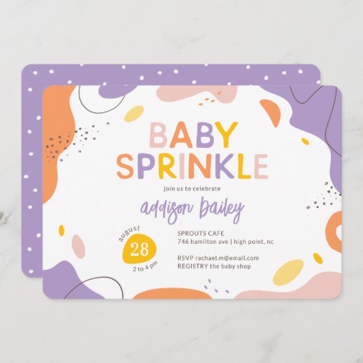 Modern Abstract Baby shower Kaart (Voorkant / Achterkant)