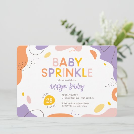 Modern Abstract Baby shower Kaart (Staand voorkant)