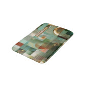 Modern Abstract Bauhaus Green Gold Pattern Badmat (Gekanteld)